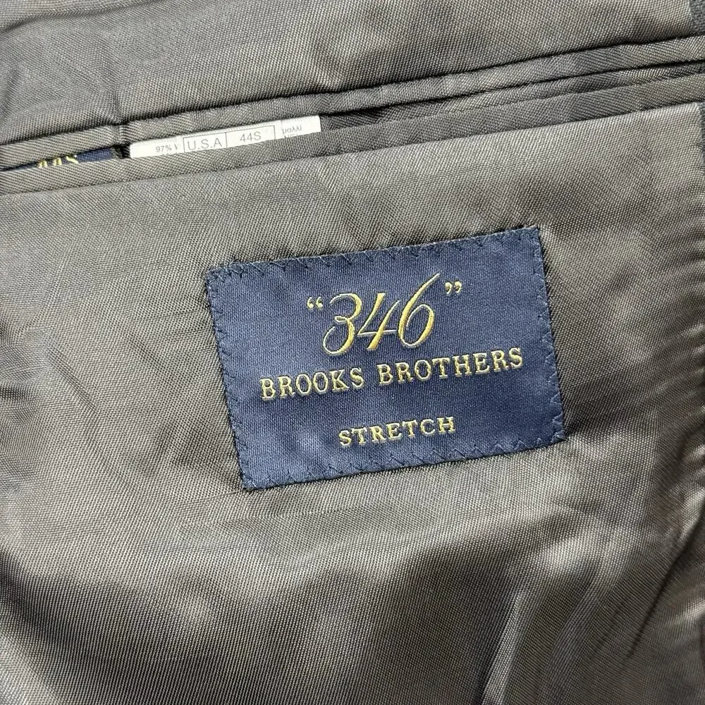 Brooks Brothers 346 Men’s 44S Charcoal‎ Wool Blend Stretch Blazer Sport Coat